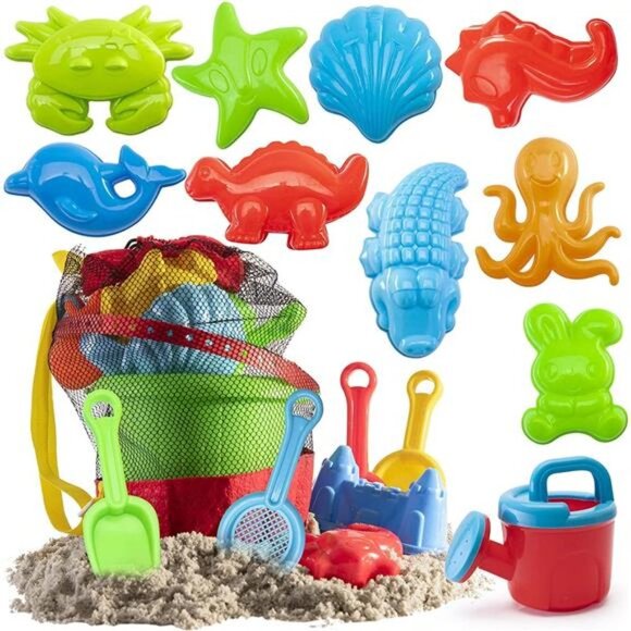 19-Piece Kids Beach ToysAge 3-10, Toddler, Baby, Older KidsBeach Sand Toys